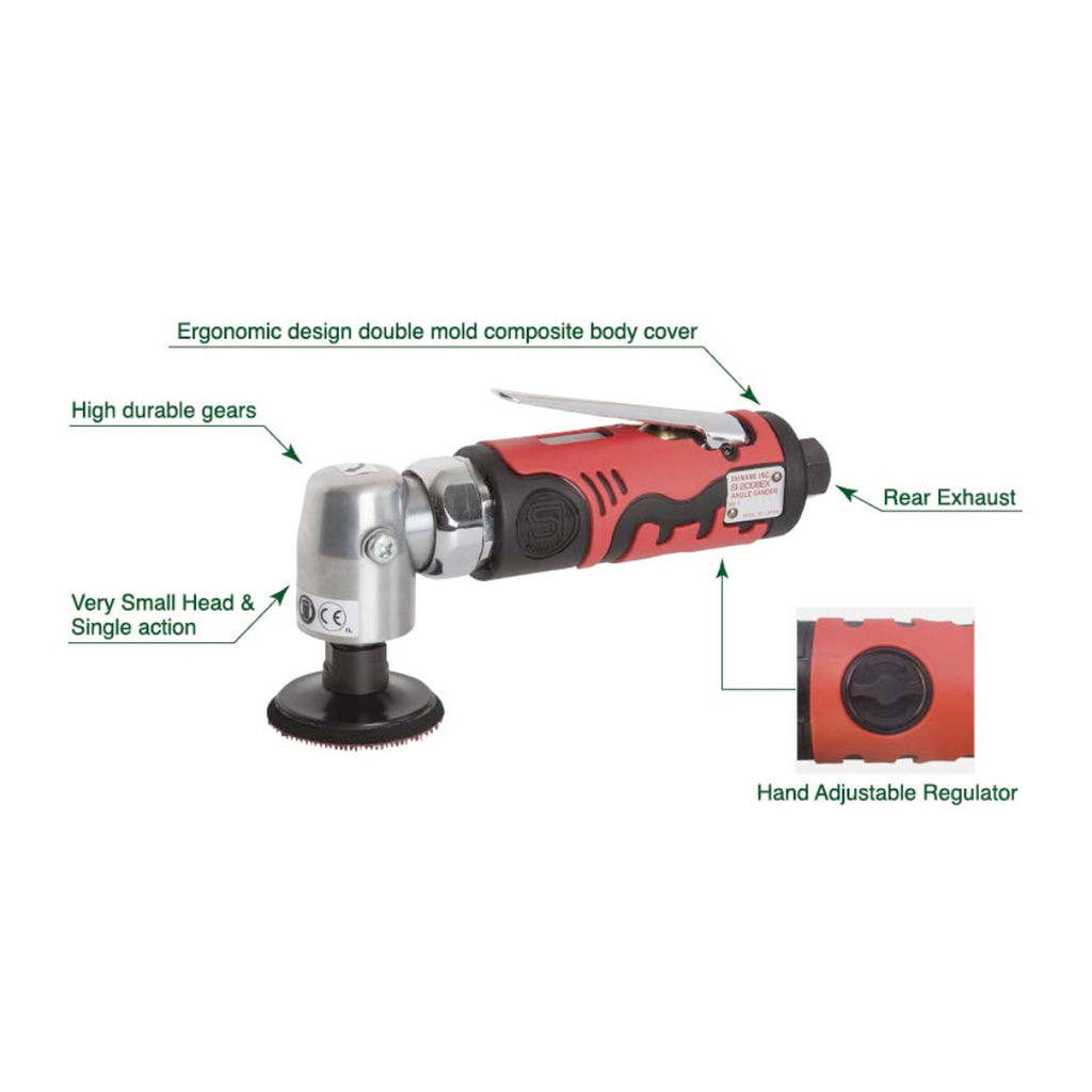 Shinano Heavy Duty Angle Head Mini Sander | SI-2008EX | Air Tools