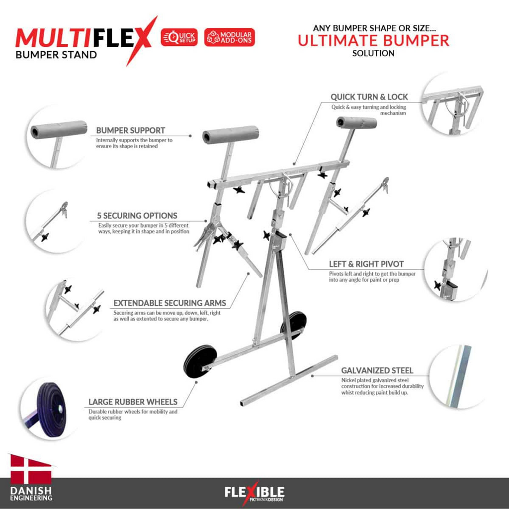MultiFlex Deluxe Bumper Stand on Easy Trolley | FL-190
